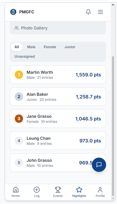 Leaderboard on a phone